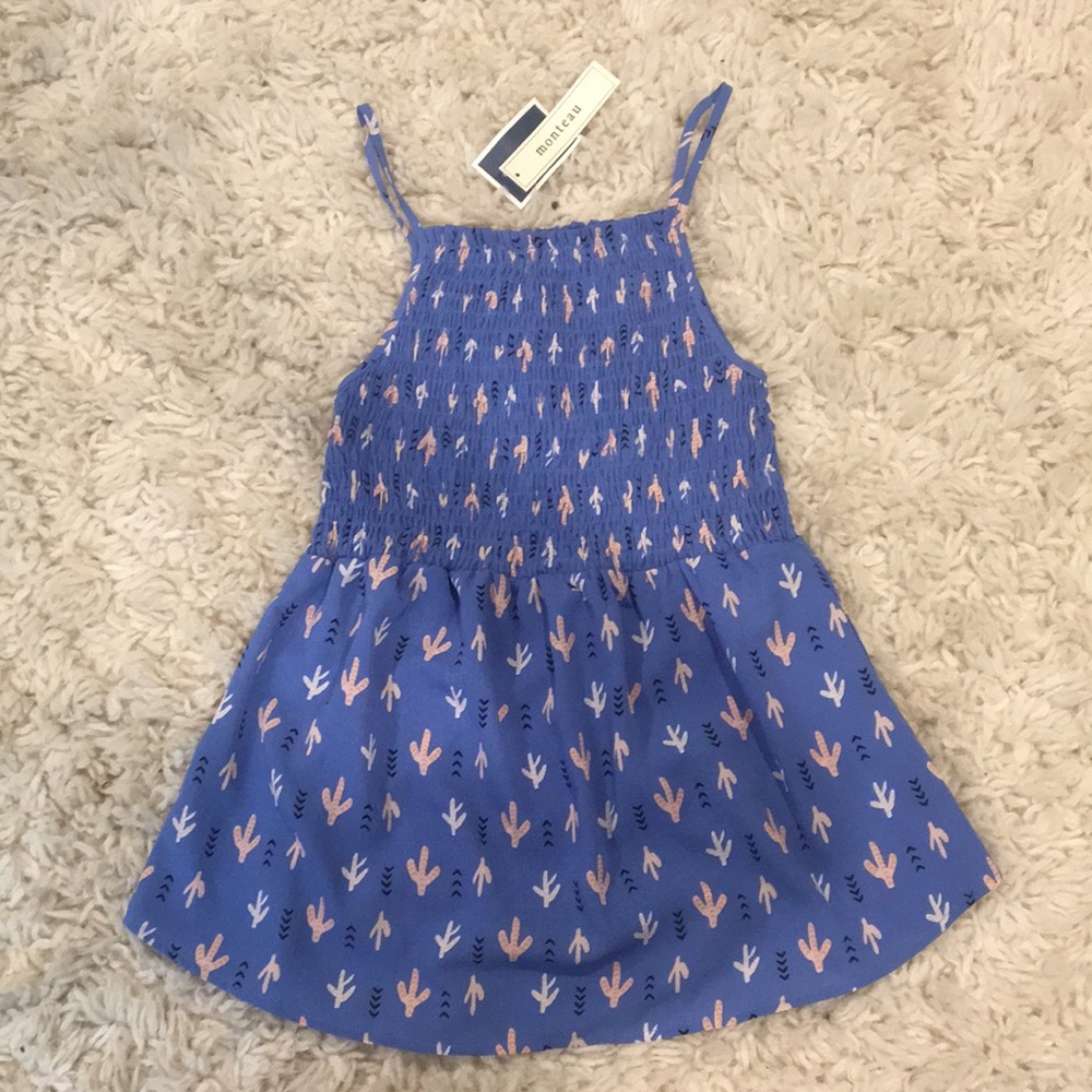 Monteau Blue Patterned Fit & Flare Top
